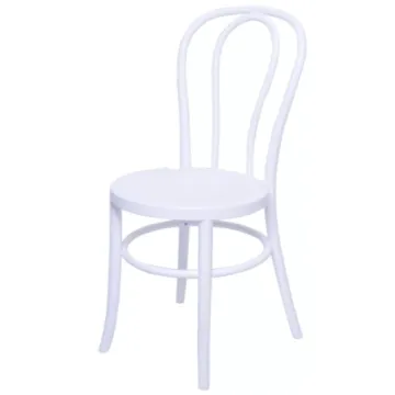 White Resin Stackable Thonet Chair Rentals for Wedding Events