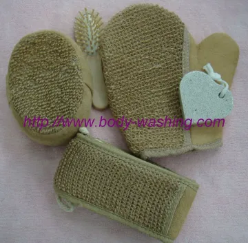 Natural hemp bath glove