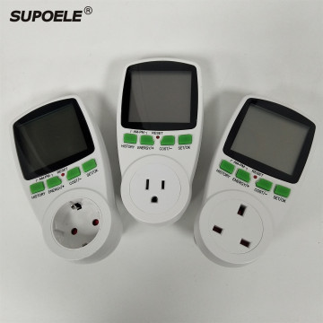SUPOELE Brand Household Plug-in EU/UK/US/AU Electricity Meter Socket Power Energy Cost Meter