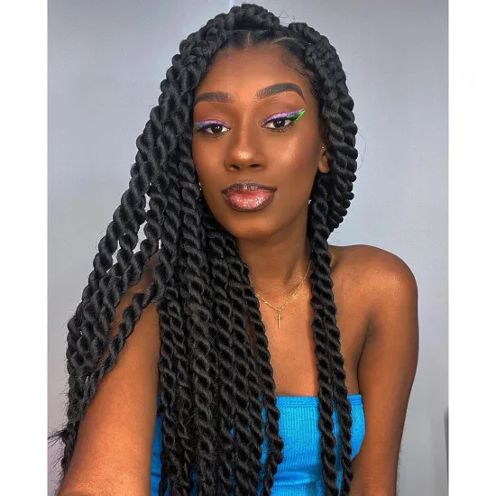 Crochet Twist Braids Soft Synthetic Jumbo Braid Women Hair Wig  Purple Black Long Wigs for Black Women