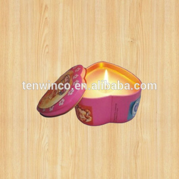 Heart Shaped Candle Tin Box with Lid