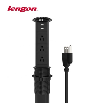 Intelligent Automation Kitchen Furniture: Motorized Pop-Up Electrical Outlets with US Sockets