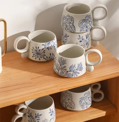 Vintage Coarse Pottery Breakfast Milk Mug