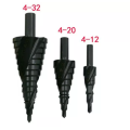 High quality 3 Packs Spiral Step Drill Bit Set 1/4" Hex Shank Cone black hss drill bit for High Speed Steel