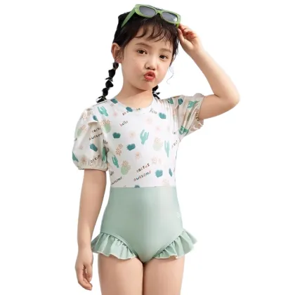 Girls' One-Piece Swimsuit: New Children's Hot Spring Bathing Suit