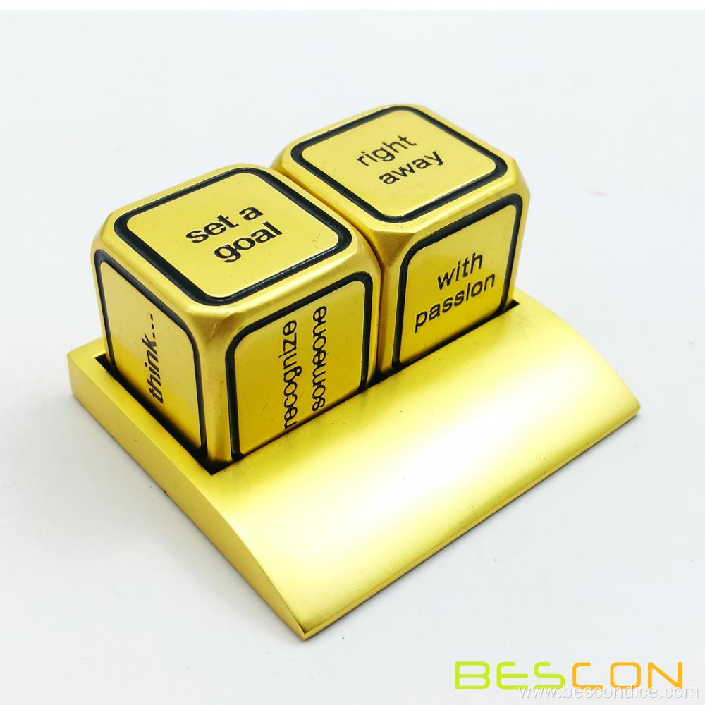 Promotional Motivational Solid Metallic Dice Set