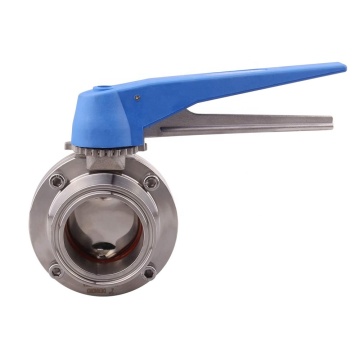 Stainless steel butterfly valve tri-clamp butterfly valve with blue trigger handle