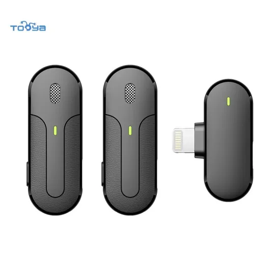 Tooya M8 2.4G 1-to-2 Lapel Clip Wireless Microphone with DSP Noise Reduction for Live Streaming