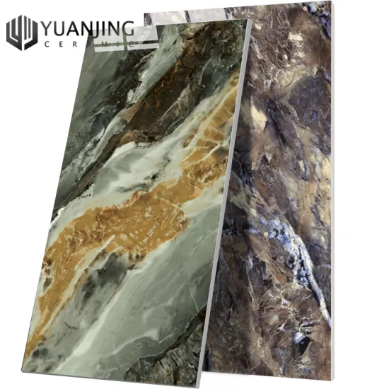 Emperor Gold Marble Effect Glazed Porcelain Tiles: Ideal for Villas, Halls, Malls, and Walls - Enhanced with Honed Peronda Heat Insulation