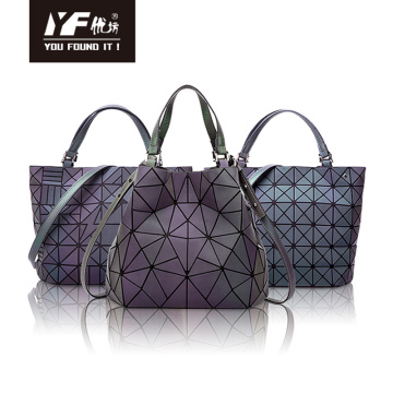 Borsa a tracolla per ragazze colorate diamante borse a forma di messenger geometrica luminosa grande capacità