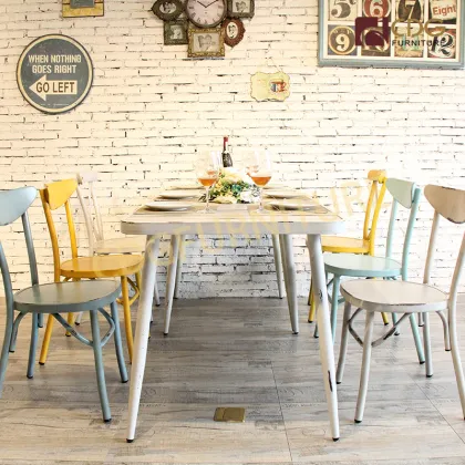 Industrial Colorful Metal Aluminium Dining Chairs - Wholesale Factory Direct