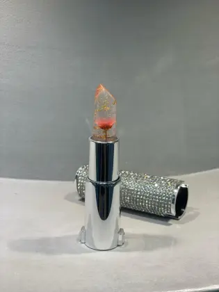 Crystal flower gold foil lipstick