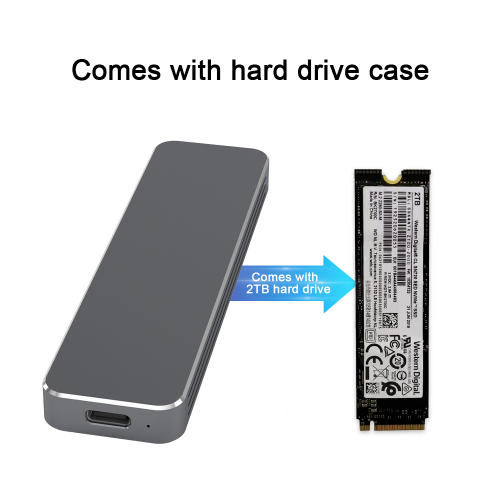 2TB med SSD -kapsling Extern SSD -hårddiskar