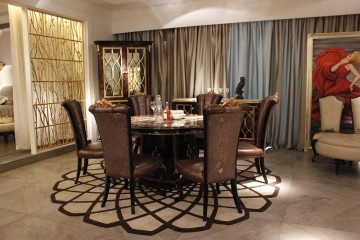 Wholesale Carved Gold Round Wooden Marble Dining Table And Chairs