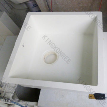 Matt / High Gross Surface Sink Only Square Glacier White Bathroom Wash Basins With Oem