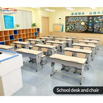 School Furniture Student Double Desk and Chair Sets