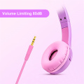 Cat Ears LED Light Up Headset Safe Volume Limited 85 dB for Children Kids Hefs With Microphone