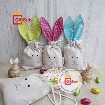 Aanpasbare warmteoverdracht paashaas sublimatie blanco tassen voor snoep, koekjes en geschenken