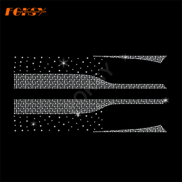 Hair Bows Iron On Rhinestone Transfer For Cheerleaders