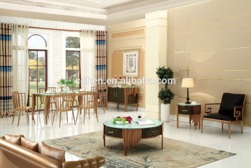 AH065 luxury stainless steel dinning room furniture , dining table for wholesale