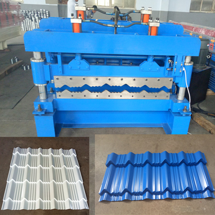 Automatic glazed roof tile steel roll forming machine