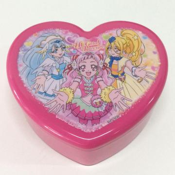 Plastic cartoon heart-shaped double-layer storage box