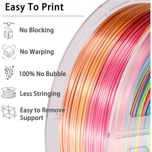 Silk Rainbow PLA Filament 1.75mm