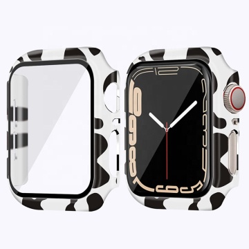 Cow Print Full Cover Screen Protector and Bumper Case for Apple Watch 41mm-49mm