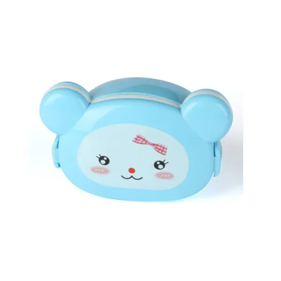 Plastic hot lunch box for kids/Two layer cheap lunch box with lid and spoon