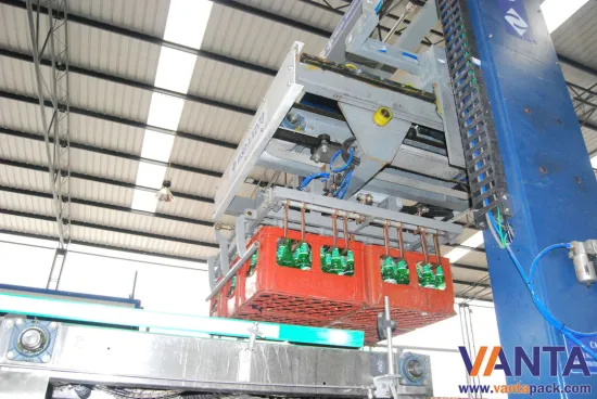 Plastic Case Depalletizer For Recycle Glass Bottle Crate Depalletizing 70 Cpm