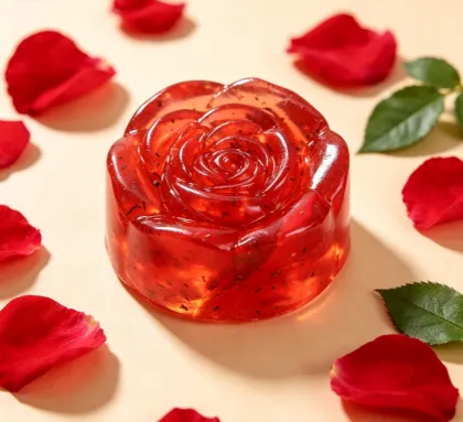 Rose-shaped essential oil soap