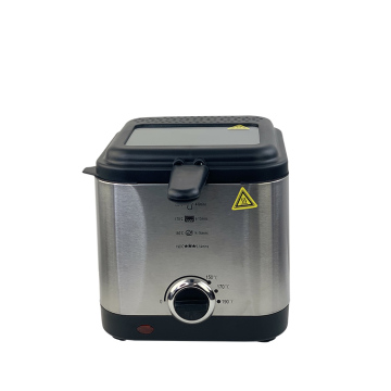 1.5L Stainless Steel Home Electric Deep Fryer with Adjustable Timer Control