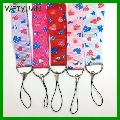 Custom screen printing polyester metal band lanyard