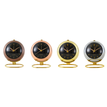 3" Spherical Metallic Alarm Clock with Gold Stand