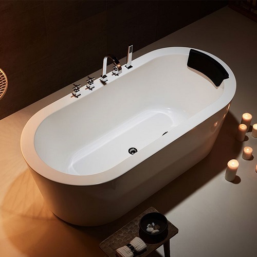 Small Freestanding Jetted Tub Simple Style Indoor Freestanding Soaking Bathtub