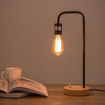 Lámpara de mesita de noche de dormitorio negro de estilo industrial