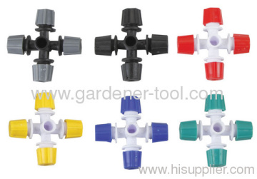 Kunststof Cross-vormige motregent Sprinkler voor Micro irrigatie