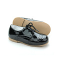 Kids Black Genuine Leather Oxford Shoes