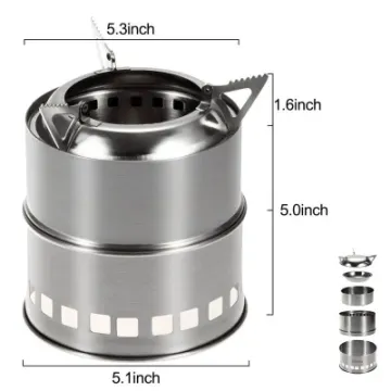 Outdoor Stainless Steel Wood Burning Stove Portable Camping Stove