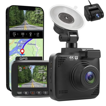 Novateck Processor 2 Channel 2K Front and 1080P Rear Mini Full HD Dash Cam with GPS and Wi-Fi