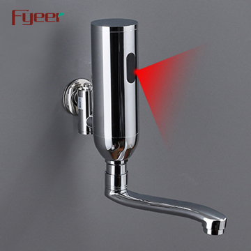 Wall-Mounted Automatic Shut-Off Sensor Faucet - Fyeer Long Spout Cold Water Only