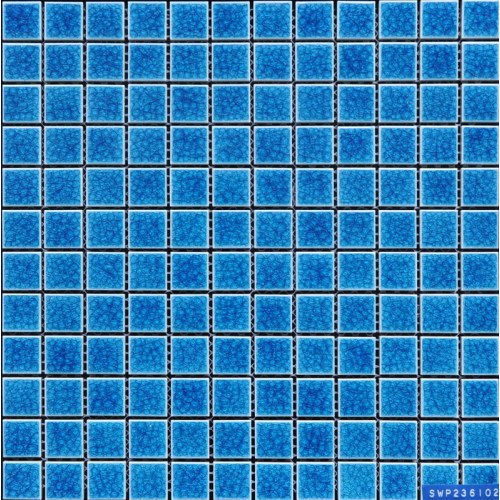 Mosaïque de porcelaine émail bleu fissuration