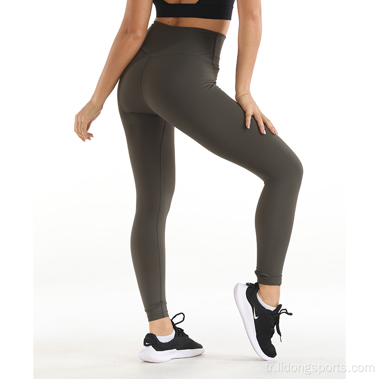 Polyester Spandex Kadın Egzersiz Aktif Giyim Taytlar