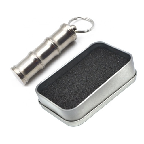 Porte-pilule de titane mini avec porte-clés ou collier