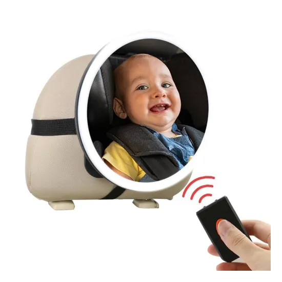 Shatterproof High-Quality Baby Car Mirror with Remote Control Light