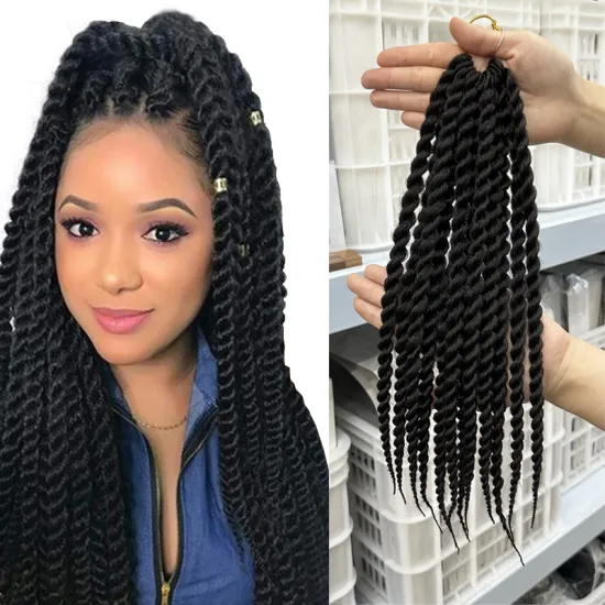 High Quality Premium Senegalese Twist Crochet Braids Hair: Vibrant 12inch 12Strand Thick Fiber Braid Extensions