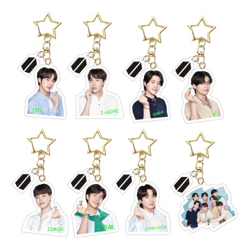 Benutzerdefinierte Kunststoff -KPOP Jungkook Hologrammschlüsselkette