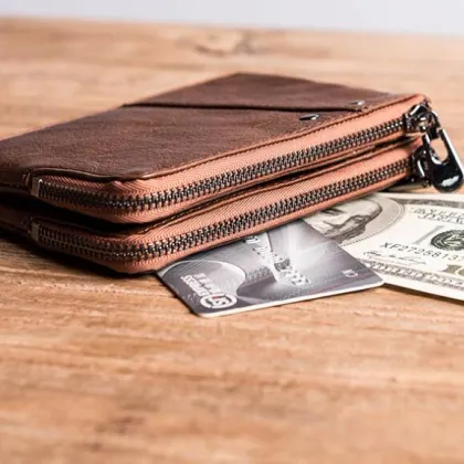 First Layer Cowhide Men's Wallet Short Change Wallet
