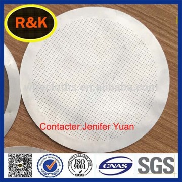 FDA 80micron stainless steel perforated mesh water coffee filter small round metal disc