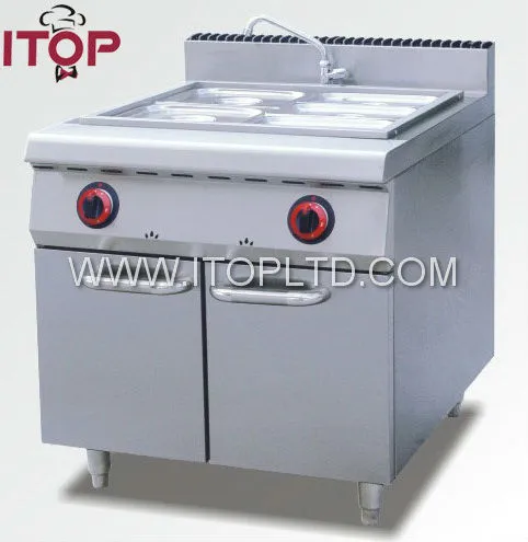 gas bain marie with cabinet